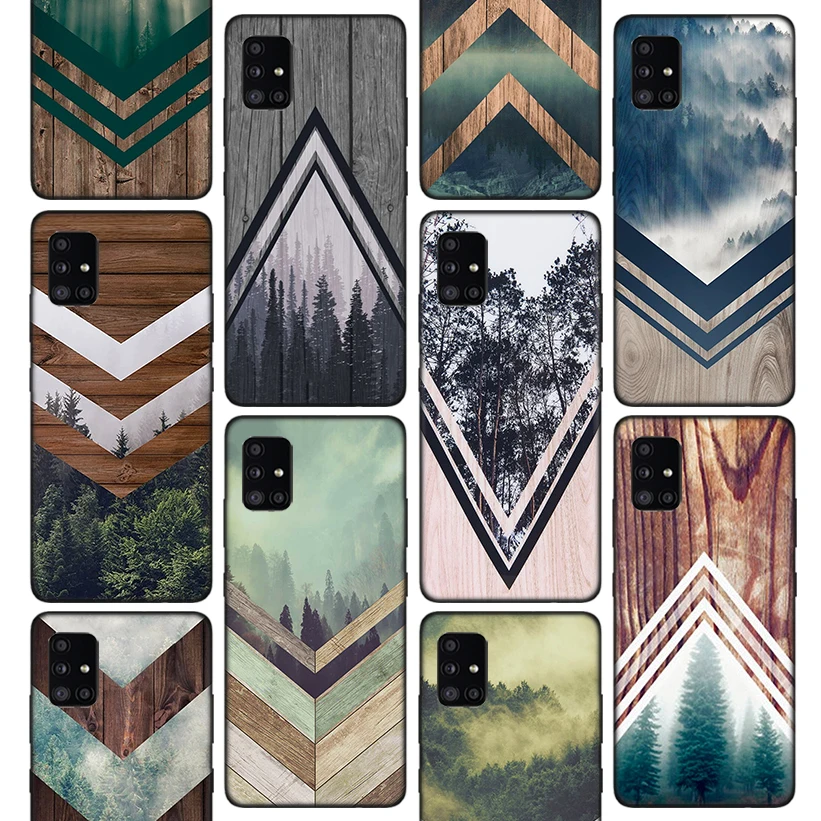 

Forest Geometry Wood Nature Phone Case For Samsung Galaxy A50 A70 Note 20 Ultra 10 Plus 9 8 A10S A20E A30 A40 A6 A7 A8 + A9 Sof