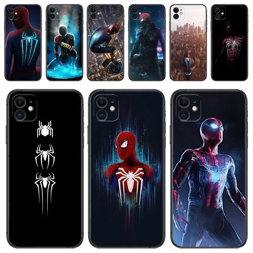 

Spiderman Iron Man Luxury Phone case For IPhone 13 12 11 Pro Max Mini SE XR X XS Max 8Plus 7plus 6 6S soft cover