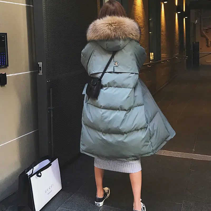 2022 Winter New Down Cotton Jacket Women Medium Long Cotton Jacket Loose Cotton Jacket Thickened Bread Coat Women