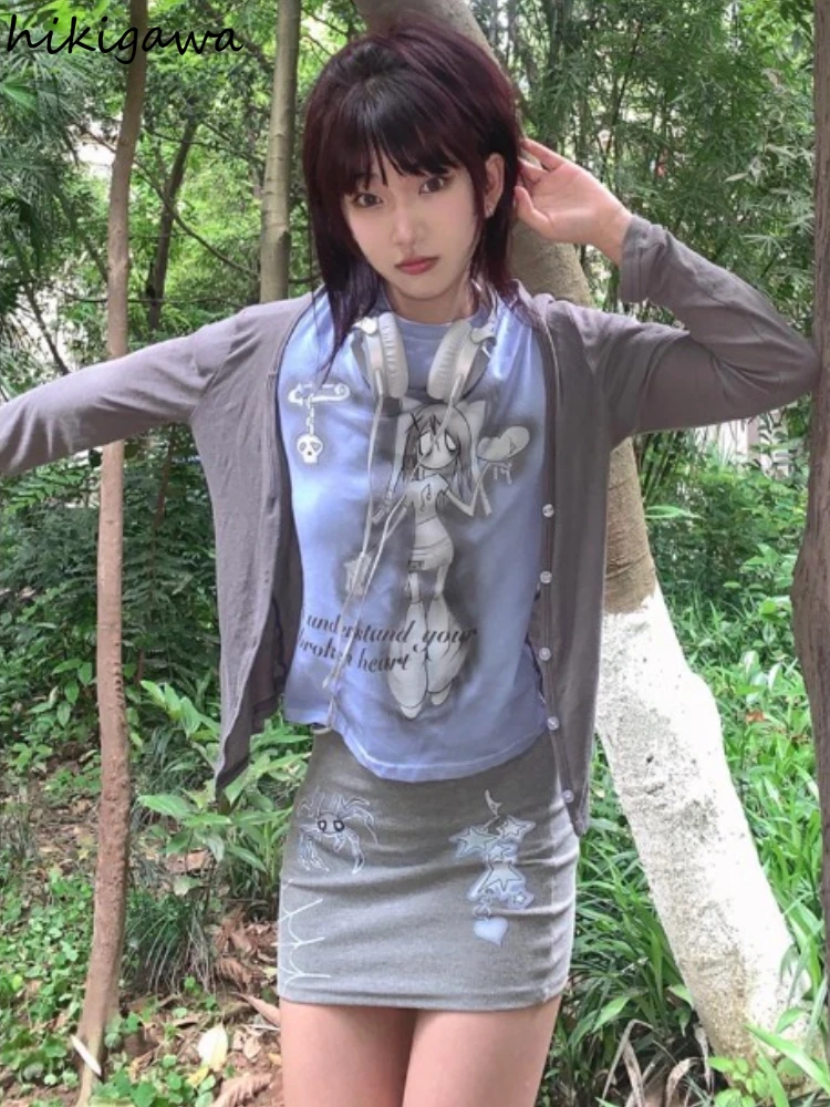 Женский комплект из двух предметов юбка-мини Odycon с завышенной талией