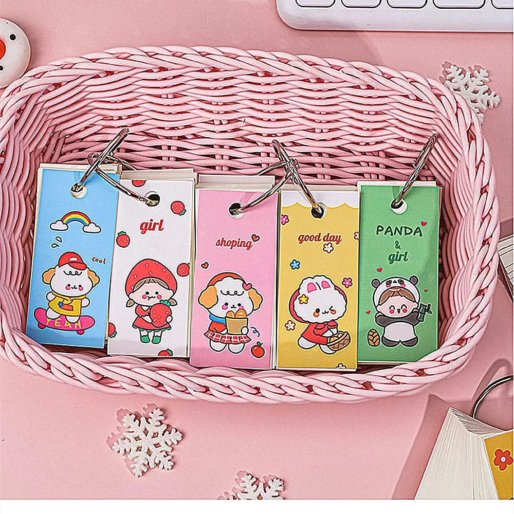 

1PC Kawaii Portable Binding Cartoon Coil Memo Pad Notebook Loose-Leaf