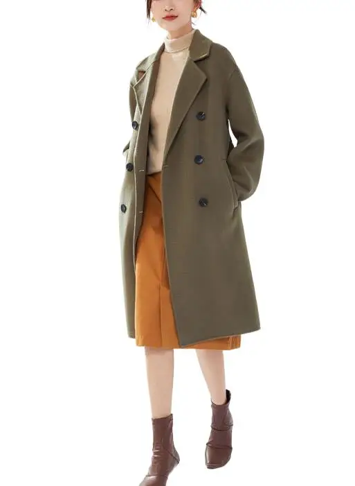 

2023 Women's Clothing woolen mid-length woolen coat Autumn Winter New