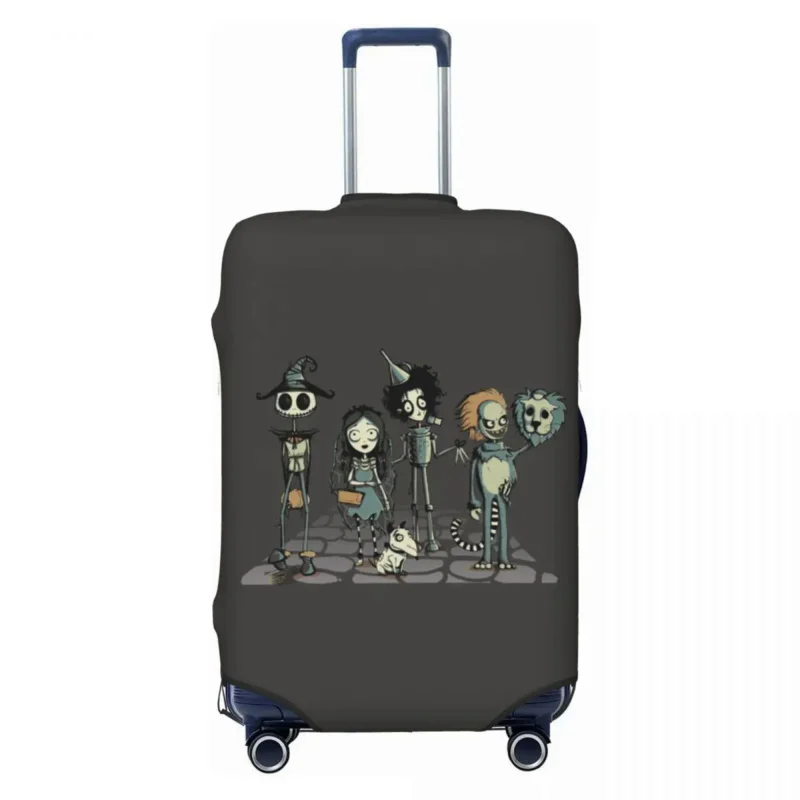 

Tim Burton Horror Movie Luggage Cover Elastic Gothic Halloween Film Travel Suitcase Protective Covers Fits 18-32 Inch
