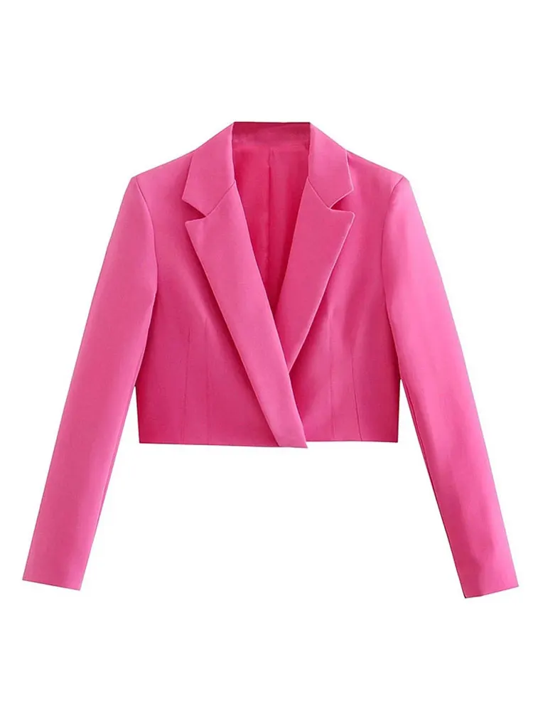 

Женский пиджак Nlzgmsj ZBZA 2023 укороченный пиджак для женщин с длинным рукавом офисные женские блейзеры пальто женская верхняя одежда на одной пуговице 202307