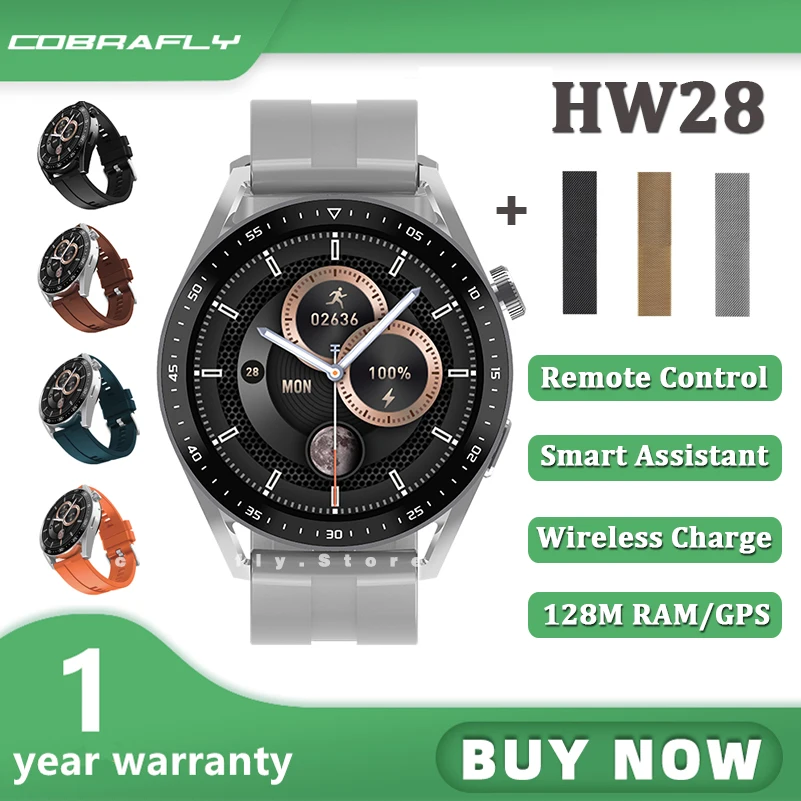 

2022 Смарт-часы HW28 NFC смарт-браслет мужской голосовой помощник Bluetooth Вызов IP68 трекер монитор музыкального плеера pk Huawei GTR 3 GTS 2