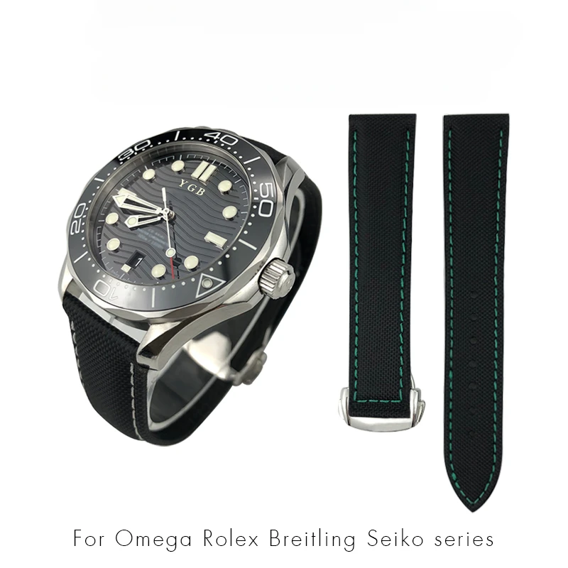 

Нейлоновый ремешок для часов 19 мм 20 мм 21 мм 22 мм Подходит для Omega Seamaster Diver 300 Rolex Seiko SKX Tissot Longines