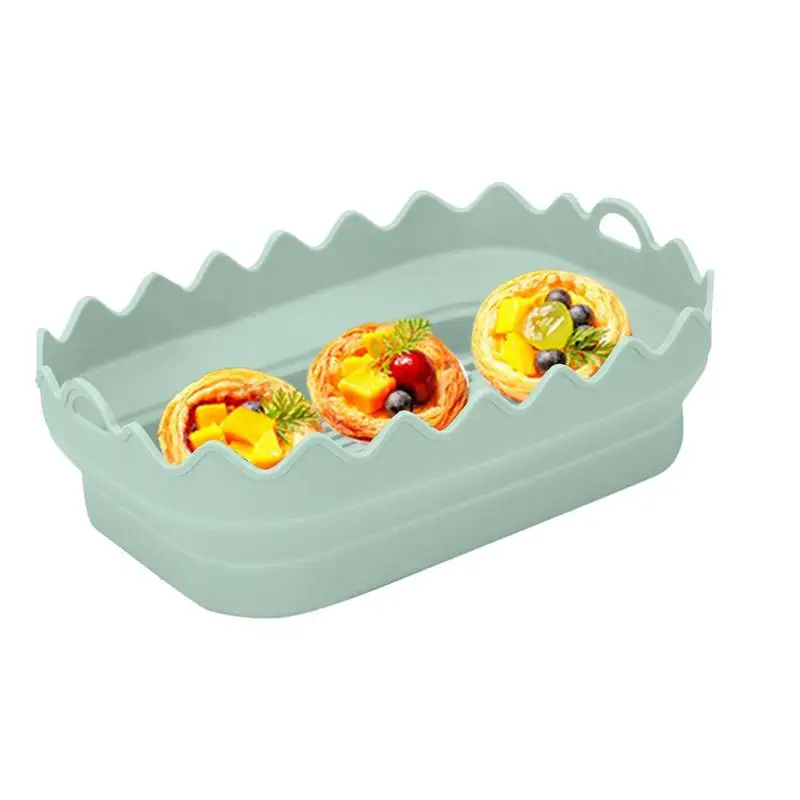 

Silicone Reusable Rectangular Air Fryer Silicone Baking Tray With Handles Replacement Of Parchment Paper Liners Heat-Resistant