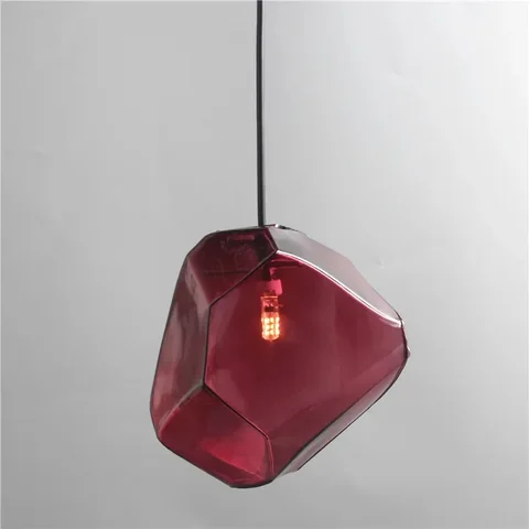 Подвесной светильник из камня и стекла