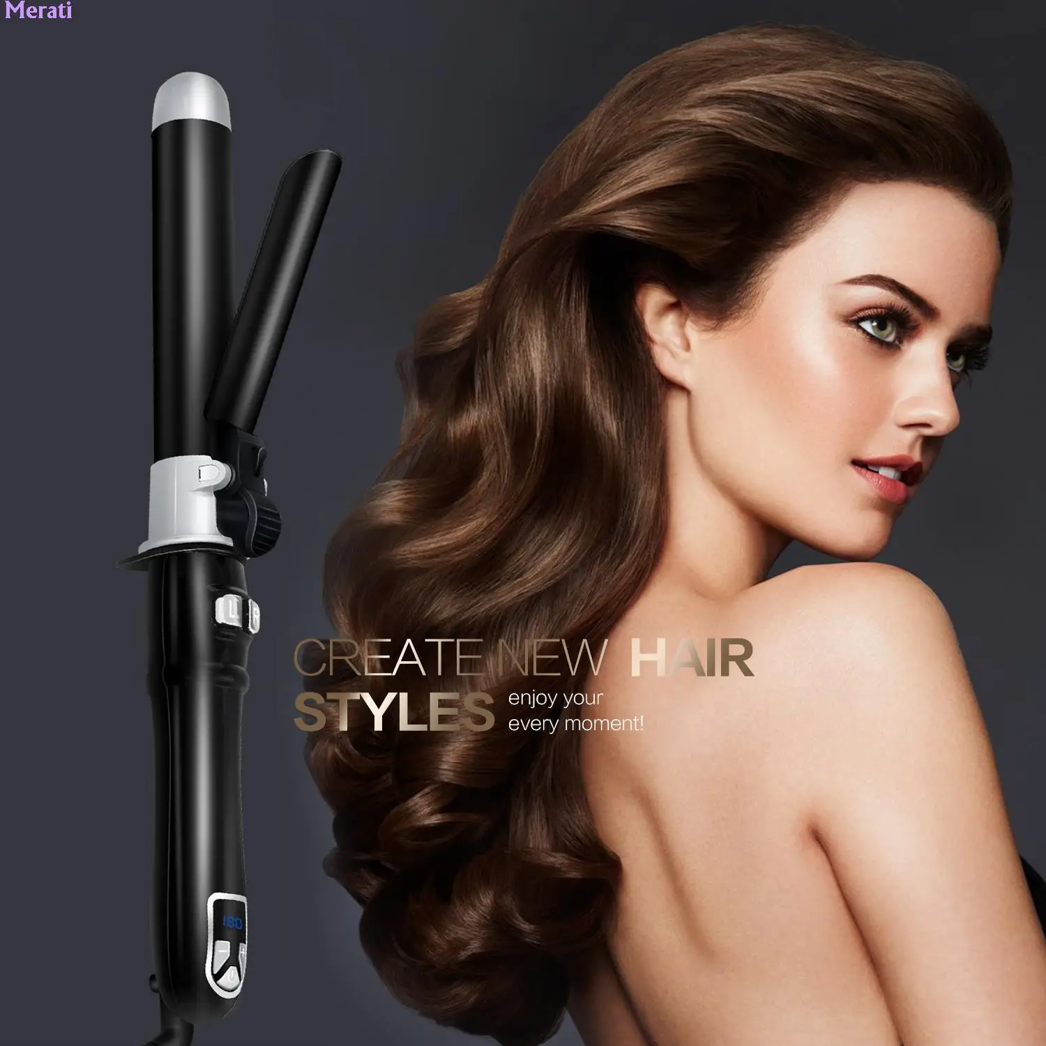

Auto Hair Curling Wands Curling Irons Automatic Hair Curler 28mm Women Hair Styling Iron with LCD Display Hair Crimper