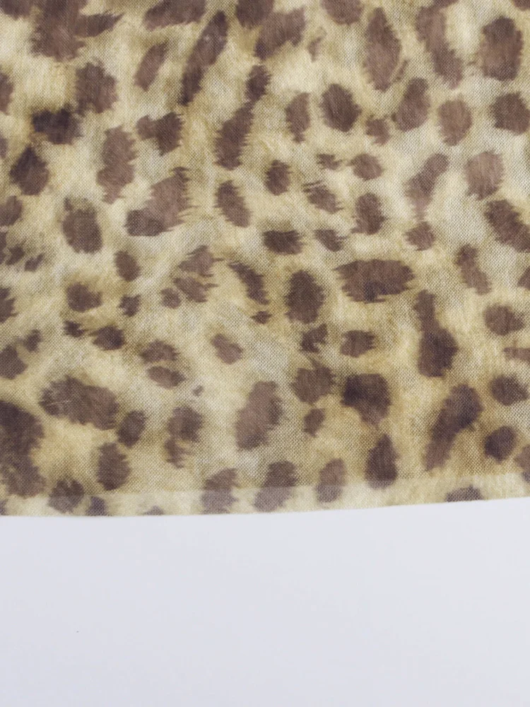 KAOPU ZA женский тюлевой полупрозрачный топ с животным принтом винтажный пуловер