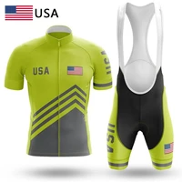 usa 2022 pro team summer cycling jersey set bicycle clothing breathable mens short sleeve shirt bike bib shorts 19d gel pad