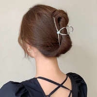summer korean ladies minimalistic pearl hair claw fashion cross metal hair clips for women elegant hair accessories shark clip