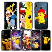 cartoon ash and pikachu phone case for huawei y6 y7 y9 2019 y5p y6p y8s y8p y9a y7a mate 10 20 40 pro rs silicone case pikachu