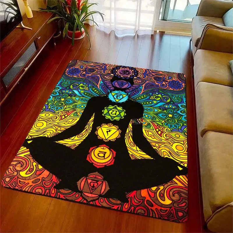 Чакра Йога Радуга 7 индийская Мандала богемные коврики для гостиной спальни
