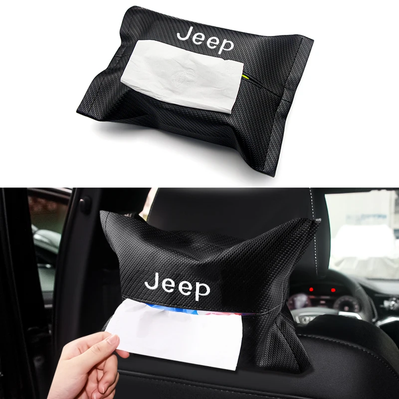 

Car Tissue Case Seat Back Hanging Holder Cotton Linen Armrest Box For Jeep Cherokee Commander Renegade Wrangler Patrio