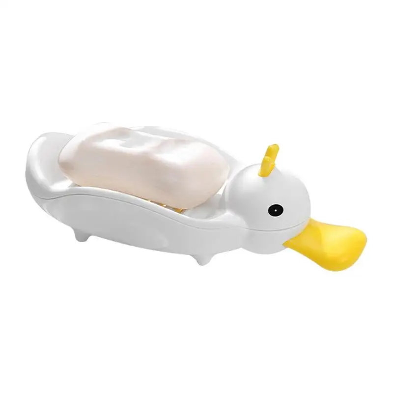 

Cute Duck Soap Case Soap Holder Case Tray Soap Tray Dish Container Kawaii Soap Savers Self-Draining Bathroom Soap Holder Cute