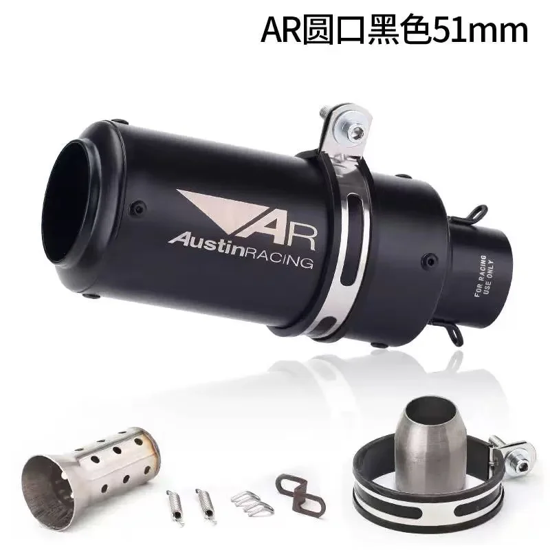 

Универсальная выхлопная труба мотоцикла 51 мм 60 мм подходит для Z400 Z900 R3 R25 MT07 MT09 R1 Z650 K7 K8 BUKE RC390 с DB Killer