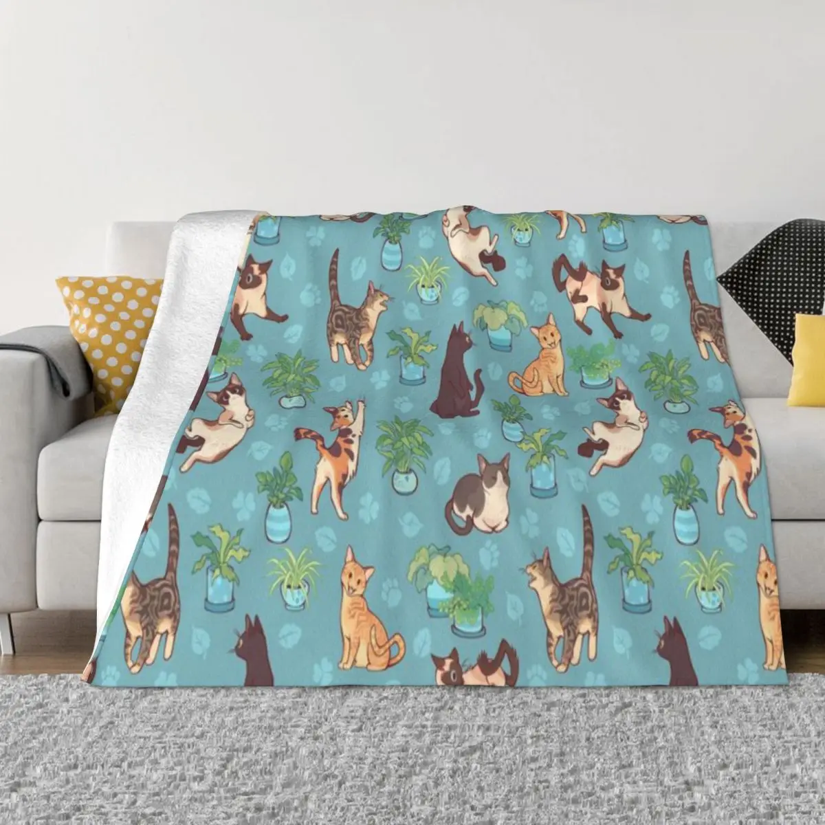 Уютное синее ультрамягкое одеяло из микрофлиса Michis