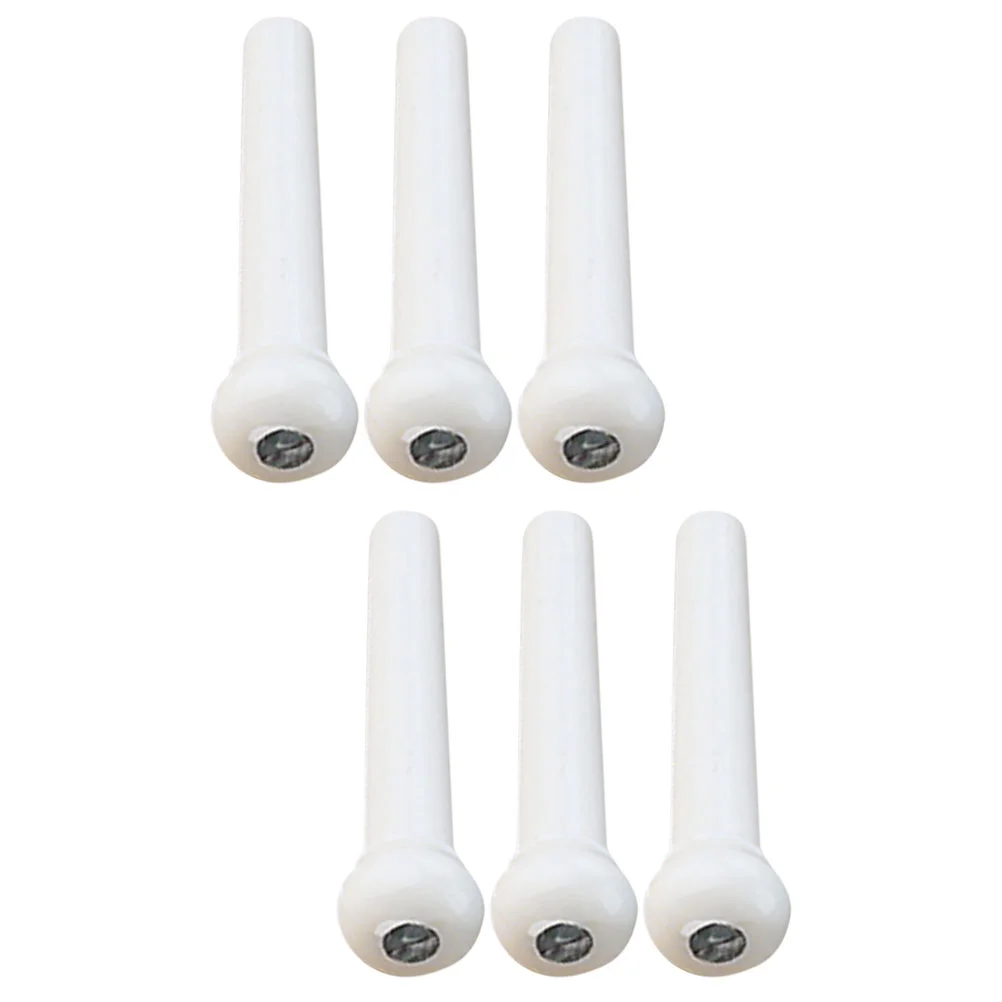 

6 Pcs String Pegs Acoustic Guitar Bridge Pins Hole Slotting Plastic Accessories