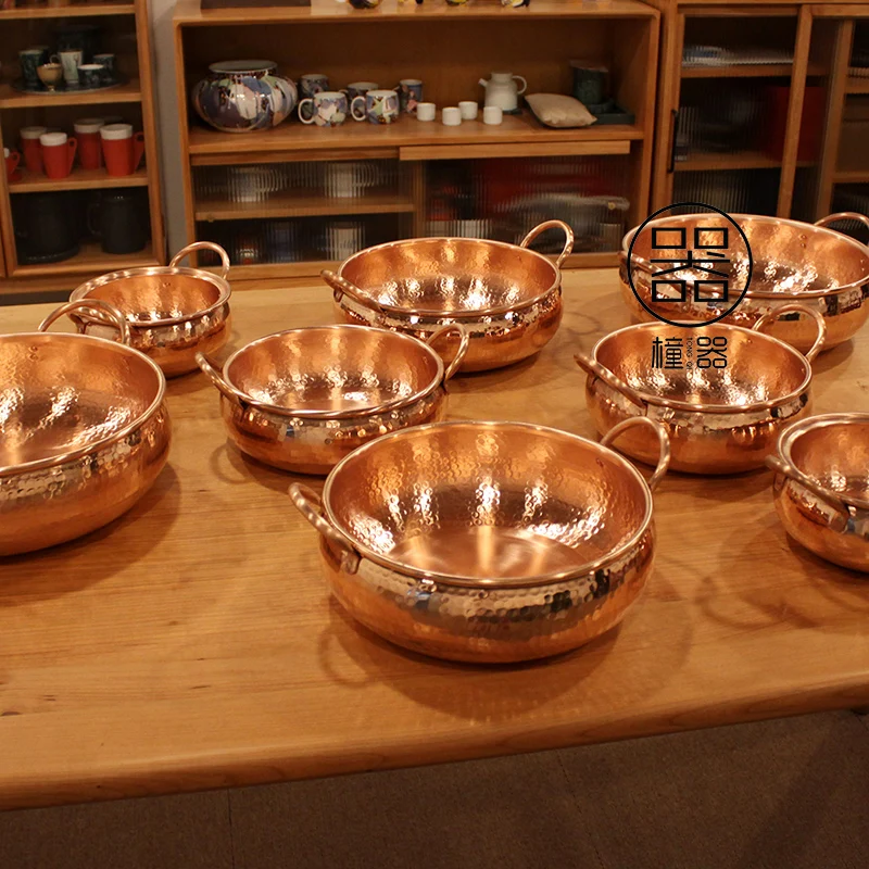 

Старомодный медный горшок, горячий горшок для газовой плиты, вареный желатиновый горшок с осликом, медный суповой горшок, мгновенно вареный...