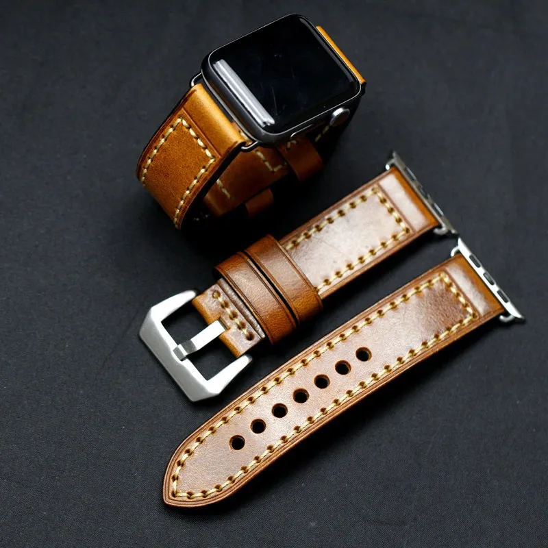 Strap for Apple watch band 45mm 41mm 44mm 40mm High quality Genuine leather correa bracelet 42mm 38mm Aple iwatch 7 6 5 4 3 SE