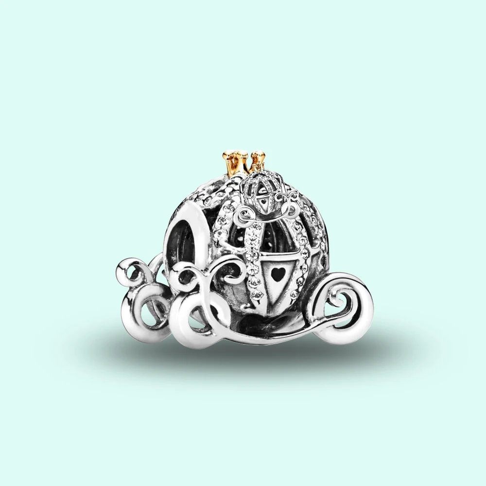 Pandora-Breloques en Argent 925 pour Femme, Princesse, Citrouille de Sable, Voiture, Perle, Cadeau d'Anniversaire, Bracelet à la Mode, Bijoux à Faire Soi-Même