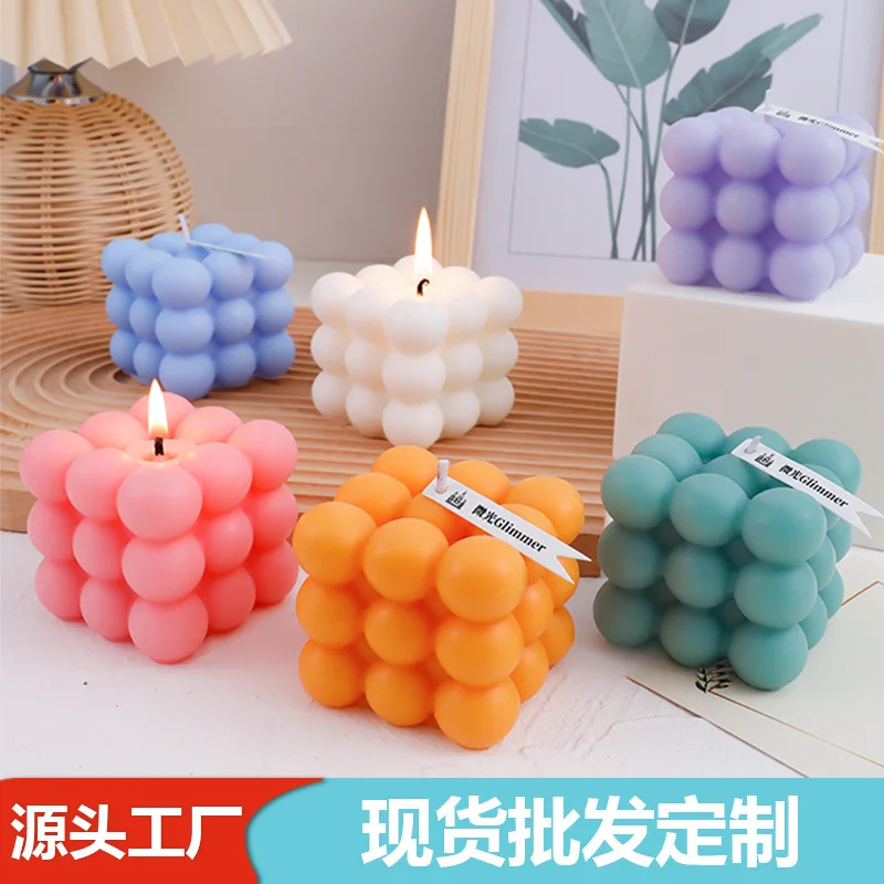

5pcs Wedding Hand Gift Aromatherapy Candle Bedroom Decoration Geometric Rubik's Cube Candle Household Supplies