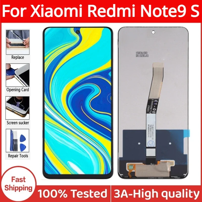 IPS 6 67 &quotдля Xiaomi Redmi Note 9S M2003J6A1G ЖК-дисплей с сенсорным экраном и дигитайзером в