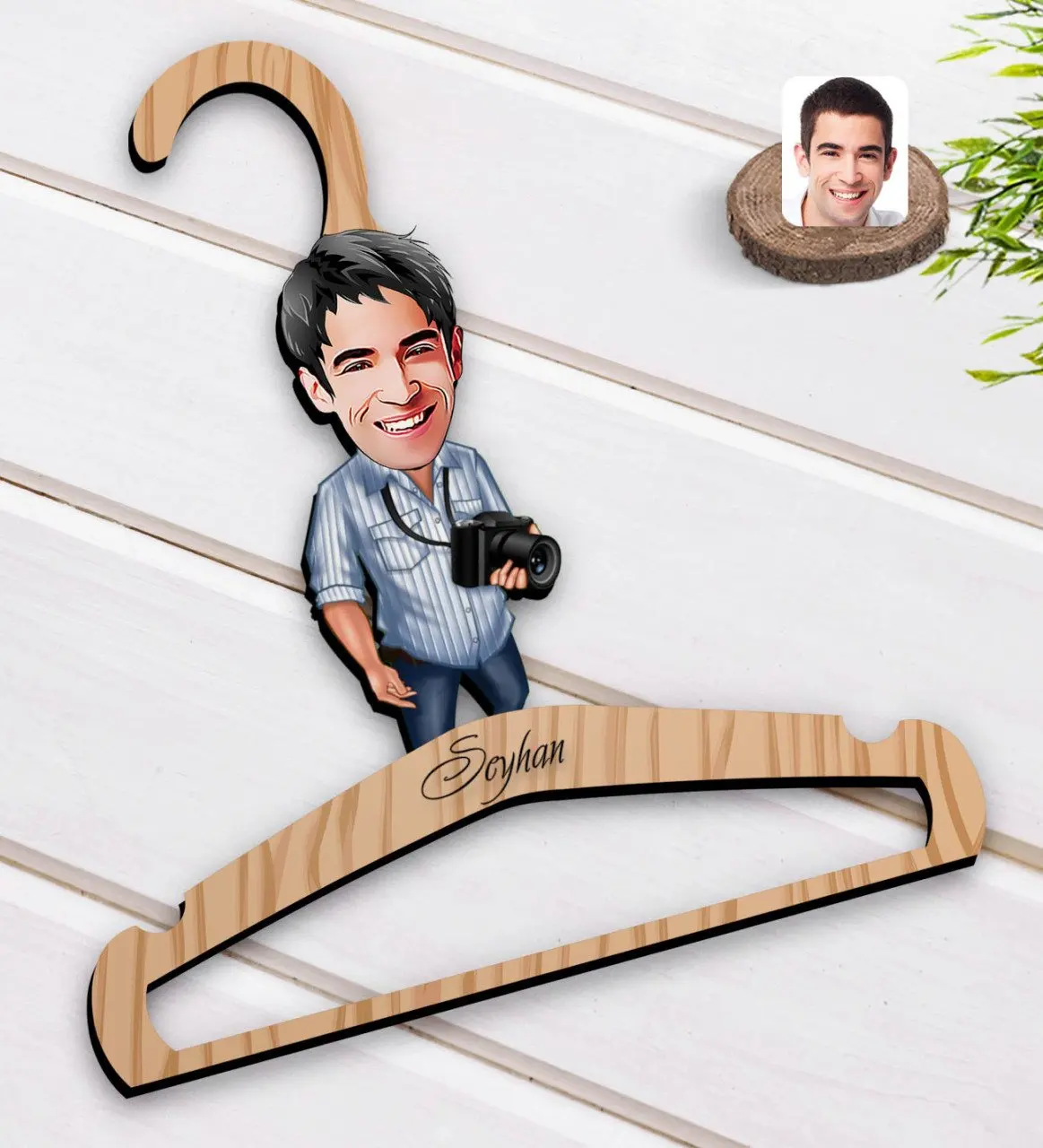 

Персонализированная карикатура для мужчин и фотографов, деревянное платье, асцедиалинии 1