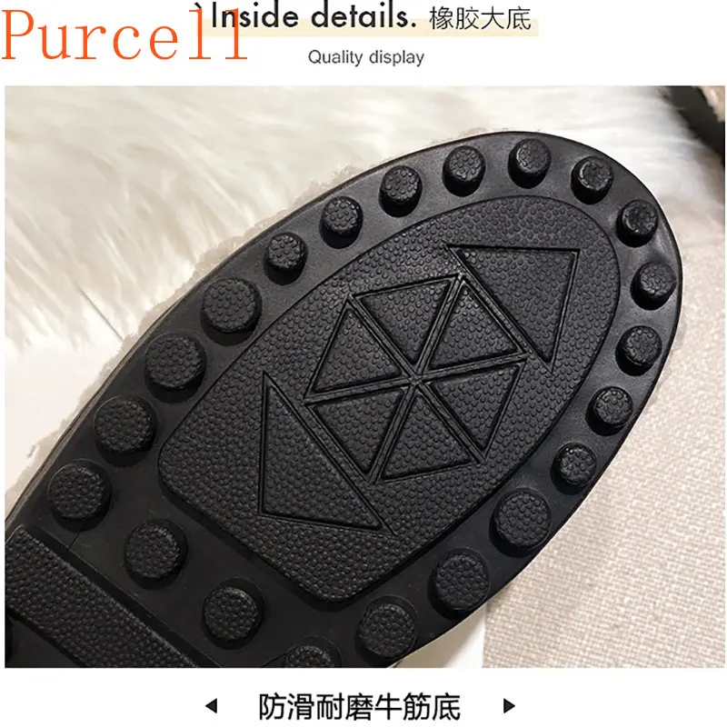 2022 New Women's Winter Plush Shoes Wear non slip warm flat bottomed snow boots Fashion belongs to decorative design Large 41-43