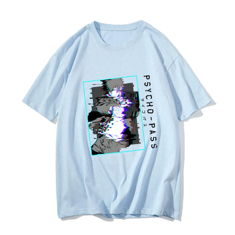 

Kougami Sinya Psycho Pass Tshirts MEN Science Fiction Dystopian T Shirts 100% Cotton Action T-shirts Handsome Four Seasons LOOSE