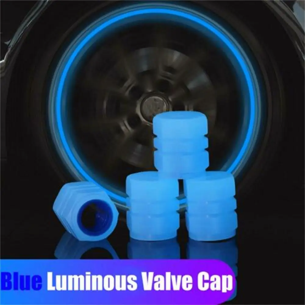 

2/4/8X Universal Luminous Dust Cover Motorcycle Car Accessories Fluorescent Tire Valve Caps Valve Cover Tire Decoration