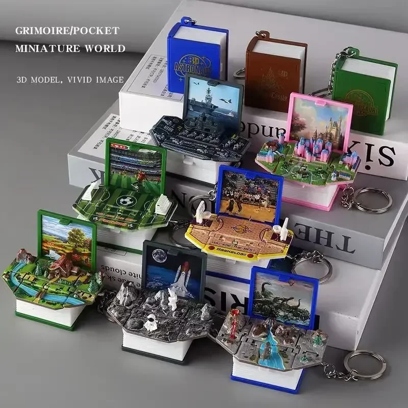 Анимированный складной брелок для ключей с книгой детская игрушка 3D подарок