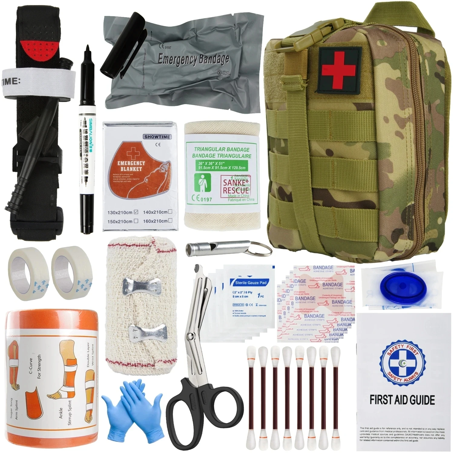 

Outdoor Survival Gear Molle Bag Medical Emergency IFAK First Aid Kit Military Tactical Tourniquet Israel Bandage Camping Edc