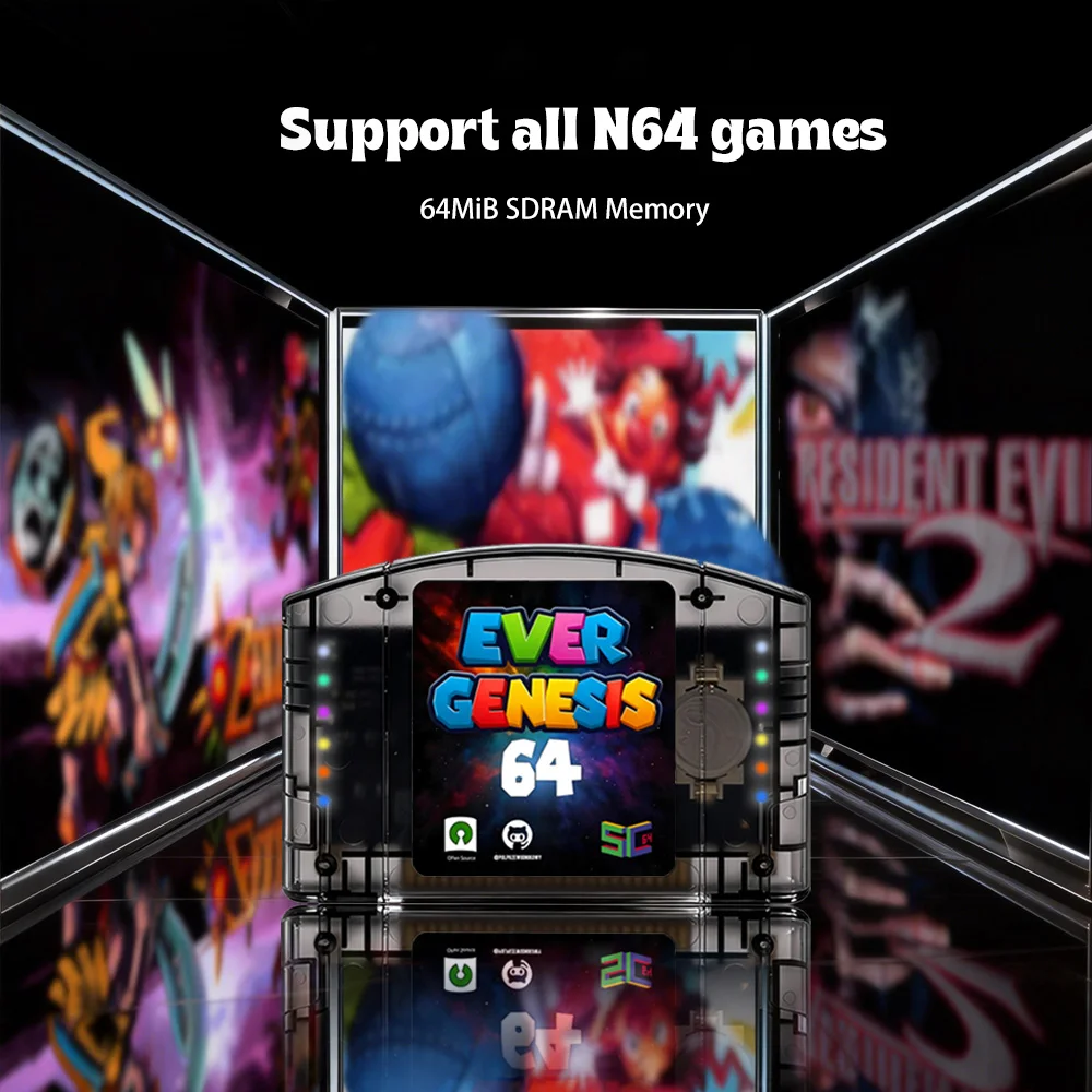 Фото Флеш-карта SC64 11000 игр в 1 для N64, открытый исходный код, модульный чип 6TG для игровой консоли 64, с TF-картой 64 ГБ №3