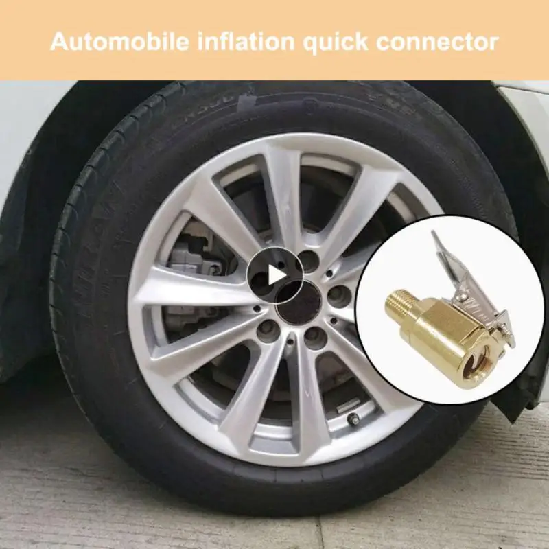 

Copper Inflatable Tube Clip Air Nozzle Universal Durable Car Air Pressure Gauge Pump Nozzle Portable Car Accessories