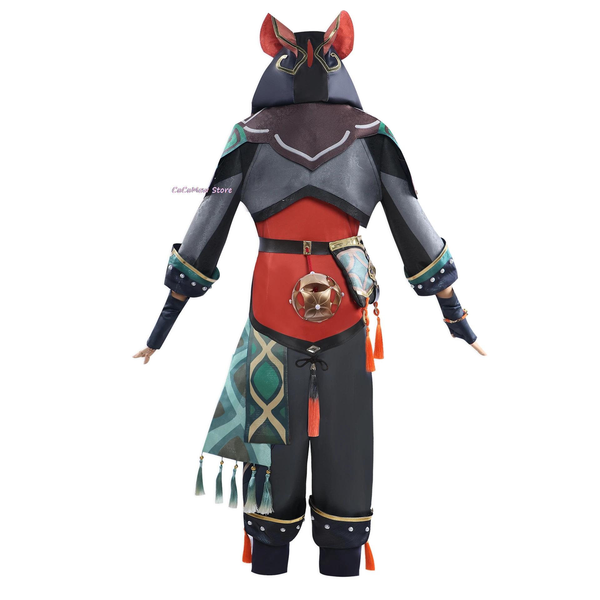 Игровой косплей Genshin Impact костюм парик Gaa Ming униформа сумка кулон Leonine Vanguard Liyue