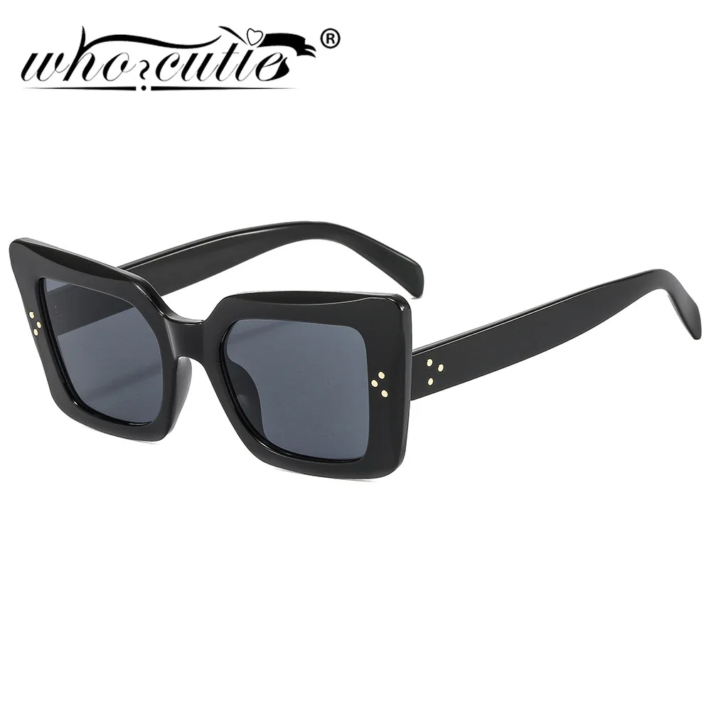 

Винтажные Черепаховые негабаритные женские солнцезащитные очки кошачий глаз, брендовые солнцезащитные очки с заклепками и декоративными розовыми прямоугольными оттенками, Мужские квадратные солнцезащитные очки