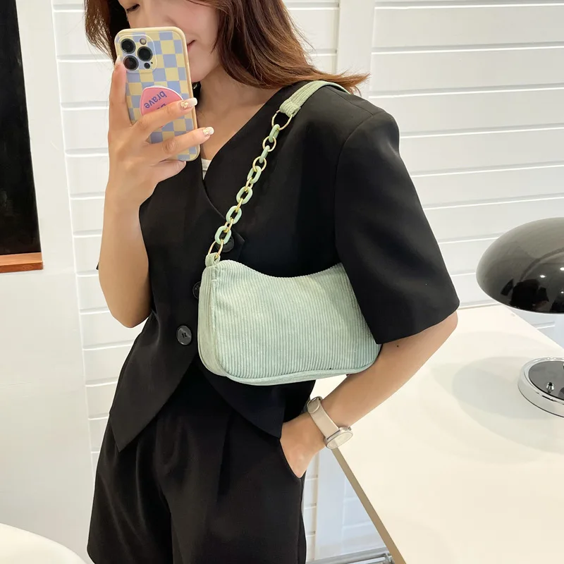 

Модные сумки на плечо для женщин 2022 Новые повседневные вельветовые сумки через плечо для женщин однотонные простые сумки женская сумка bolsos