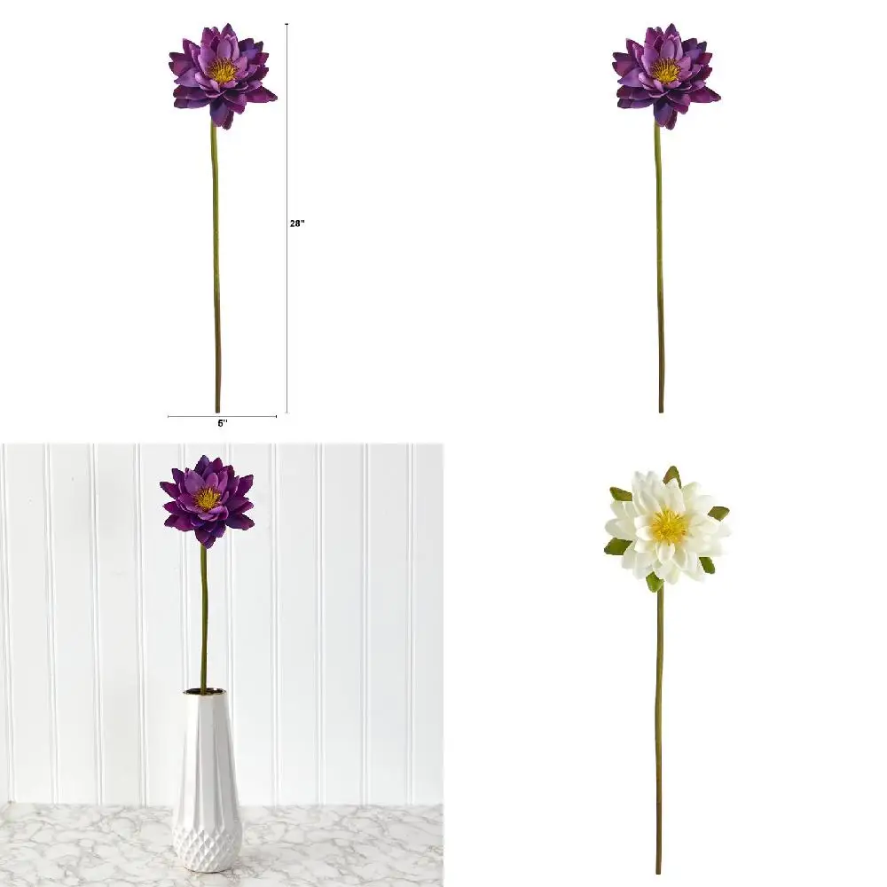 

Beautiful Purple Lotus Artificial Flowers (Set of 4) - Elegant, Stylish and Life-like Floral Home Decor.