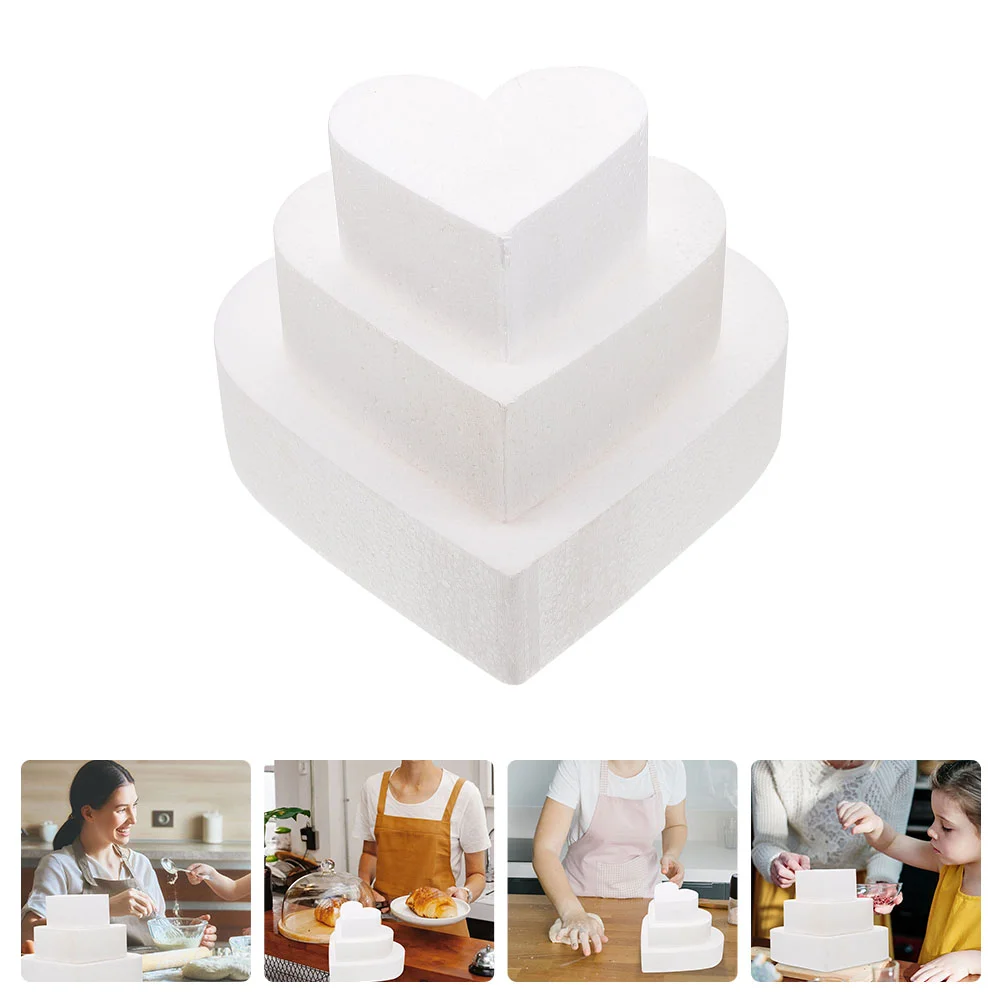 

3 Pcs Bubble Cake Wedding Decoration Supply Foams Small Decorative Fake Dummies Compact Model