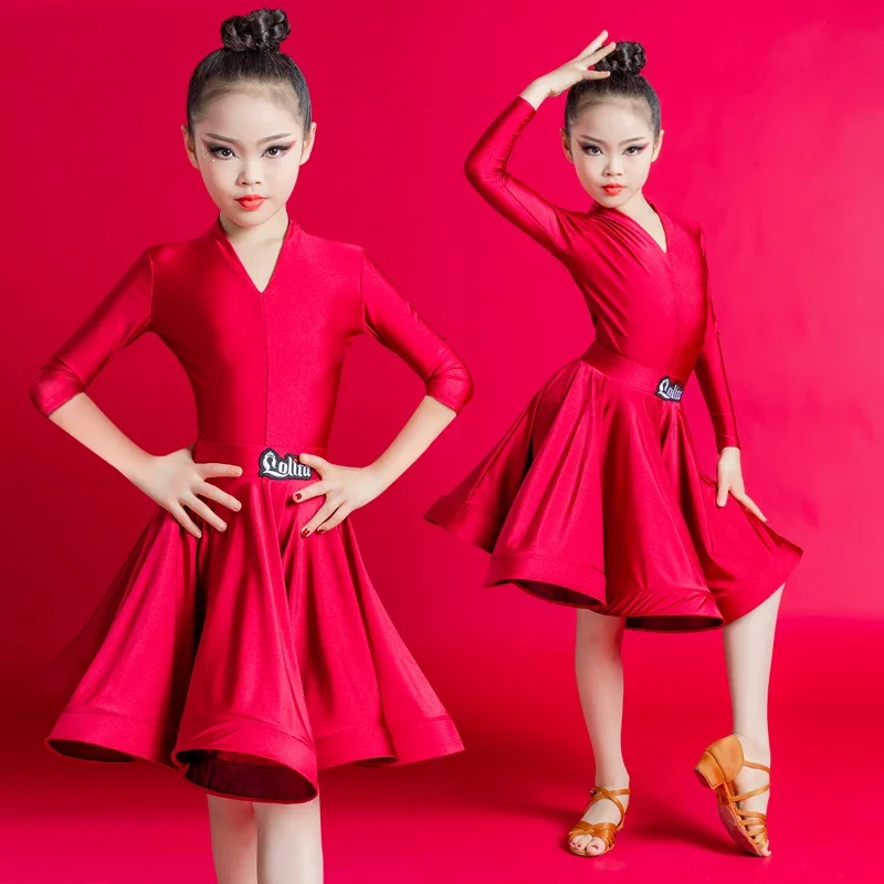 Новинка 2024 детское танцевальное платье для латиноамериканских девушек танцев с