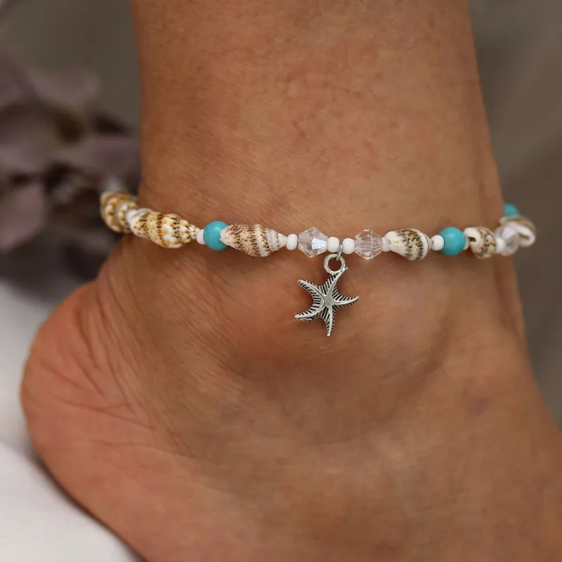 

Simple Conch Pearl Beach Anklets Bohemia Foot Accessories for Women Summer Beach ankle