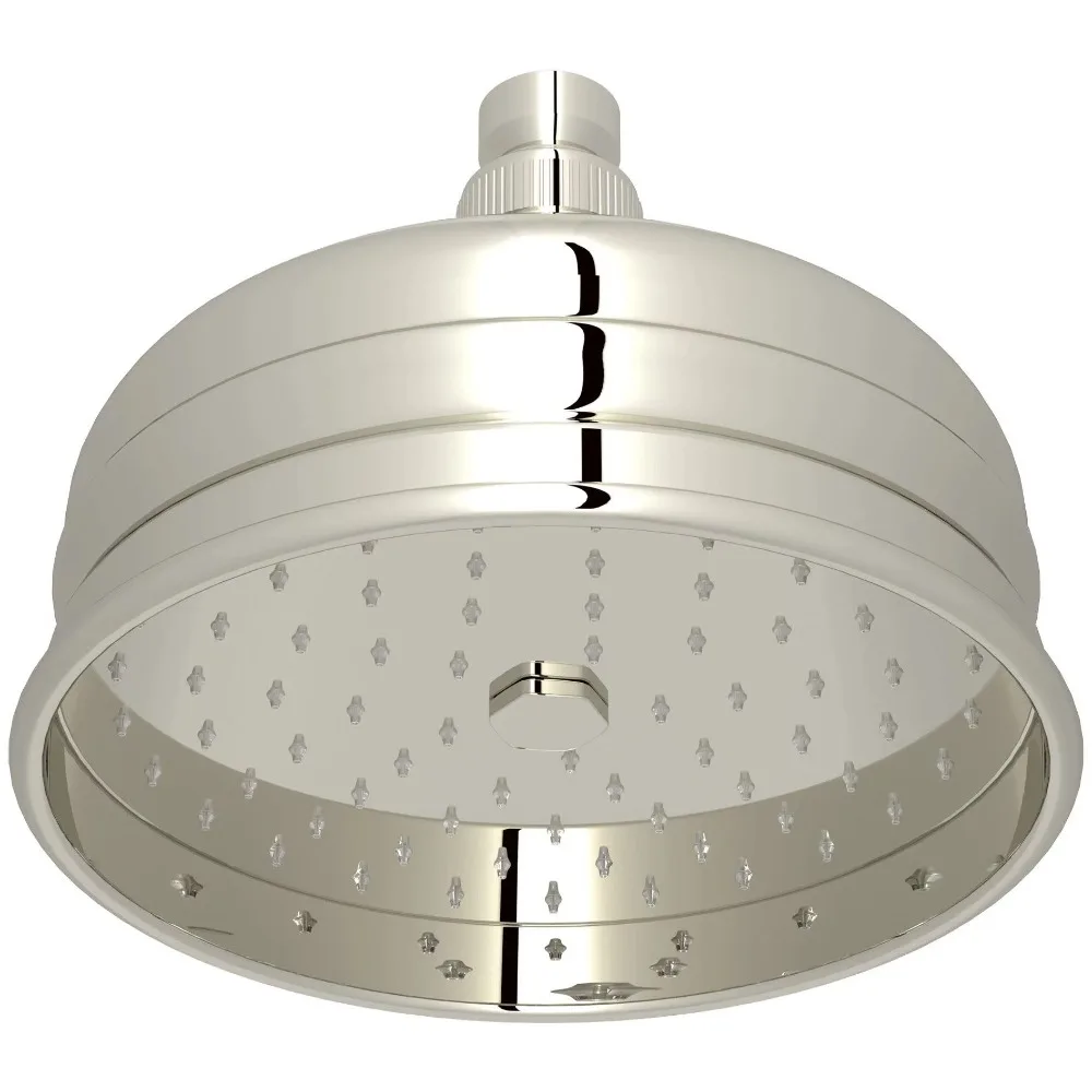 

Насадка для душа Rohl диаметром 6 дюймов, насадка для душа с легкой очисткой, устойчивая к царапинам, с поворотным механизмом и ограничителем потока, полированная