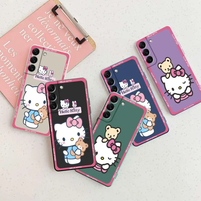 

Sanrio Cute Hello Kitty Cases TPU For Samsung Galaxy S22 Ultra 5G S21 Plus S20 FE S10 Lite S7 S9 S8 Note 20 10 S10e S20FE Note20