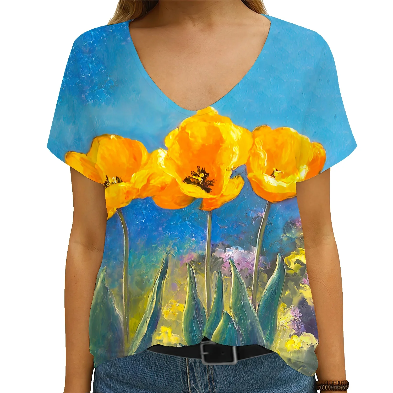 

Женские базовые Топы с 3D-принтом, 18-45 цветов, с круглым вырезом