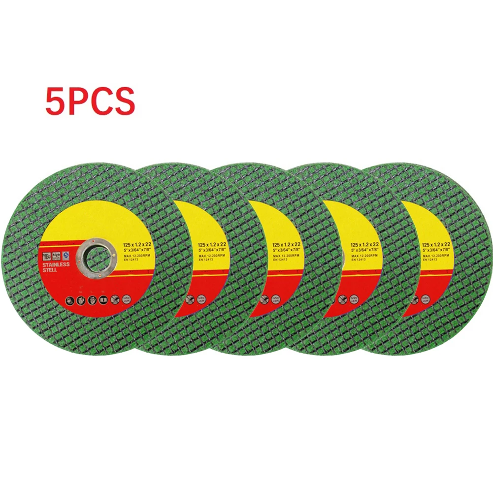 5pcs Resin Diamond Grinding Wheel 5inch Green For Cutting Disc Angle Grinder Stainless Steel Grinding Resin Double Mesh