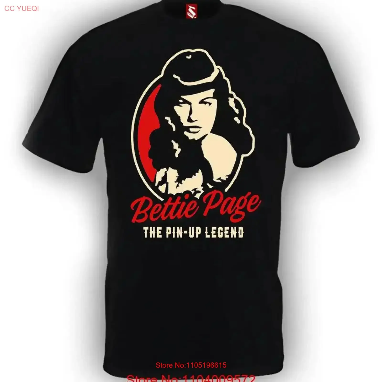 Фото Футболка Shockstar BETTIE PAGE, винтажный стильный топ с рисунком для повседневной носки, уличная одежда унисекс, слегка дизайнерская одежда №1