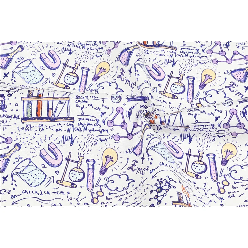 100% хлопчатобумажная тонкая холщовая ткань с лабораторной печатью сумка сделай