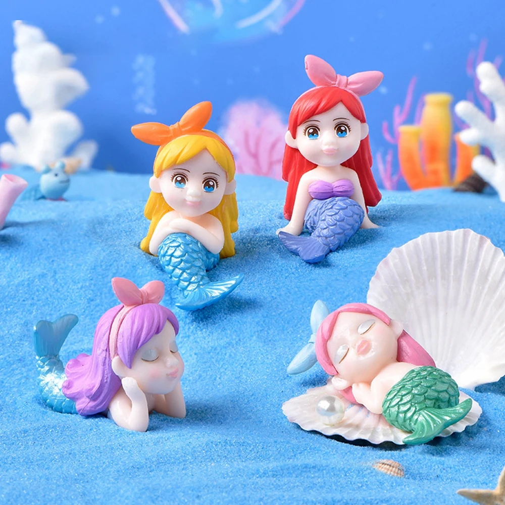 

Home Accessories Table DIY Craft Aquarium Decorative 1/4pcs Micro Landscape Mermaid Figurine Miniature